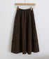 ティアードスカート コーデュロイスカート レディース ウエストゴム Aラインスカート 裏地付き 大人可愛いフレアスカート ハイウエスト ミモレスカート ナチュラル 24SKT-007