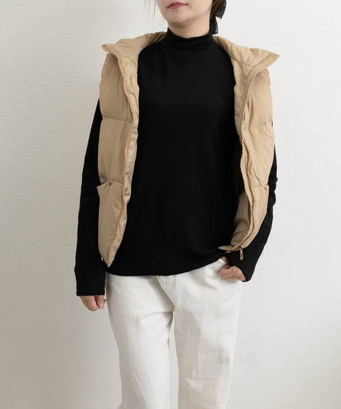 ベーシックトップス プチハイネック韓国風 ゆったりインナートップス レディース 大人カジュアル ストレッチTシャツ 着やせ 長袖カットソー 春秋 重ね着カットソー 24TPS-026