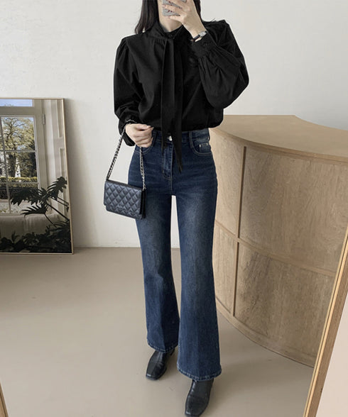 ボウタイブラウスリボンタイシャツブラウス レディース オフィスカジュアルリボントップス 体型カバー立ち襟ブラウス 着やせ 大人女性 おしゃれシャツ 30代40代 24TPS-034