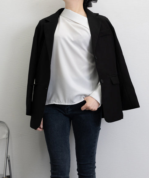 オフショルダーブラウス オフショルダー シャツブラウス レディース 肩出しプルオーバー オフィスカジュアル ワンショルダートップス きれいめ セクシーブラウス春 24TPS-035