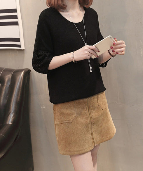 透かし編みニットトップス半袖サマーニット レディース ゆったり 抜け感ニット クルーネック ニットプルオーバー 大人カジュアル韓国風ニット 30代40代 トップス 24TPS-038