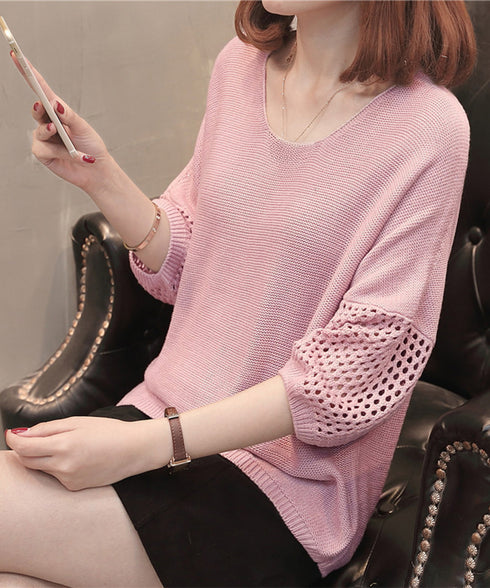 透かし編みニットトップス半袖サマーニット レディース ゆったり 抜け感ニット クルーネック ニットプルオーバー 大人カジュアル韓国風ニット 30代40代 トップス 24TPS-038