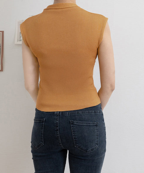 ボウタイサマーニット Vネックトップス フレンチスリーブニット カジュアル ニットプルオーバー ベーシック ニットトップス  おしゃれ フィットニットソー 無地 24TPS-041