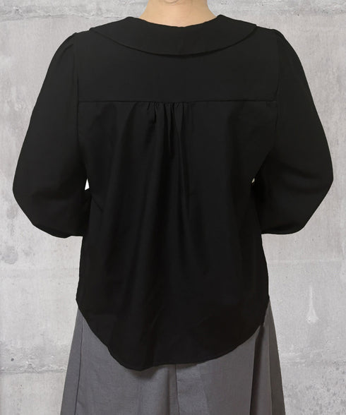 シャツブラウス ゴールドボタン ブラウス レディース 着やせ ゆったりブラウス オフィスカジュアル Vネックシャツ 体型カバー無地トップス 襟付き シャツ 春秋夏 24TPS-051