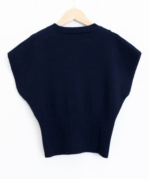 ニットベスト フロントボタン ニットジレ レディース リブ切り替え ショート丈ニットチョッキ オフィスカジュアル レイヤードベスト ノースリーブニットトップ春秋冬 24TPS-055