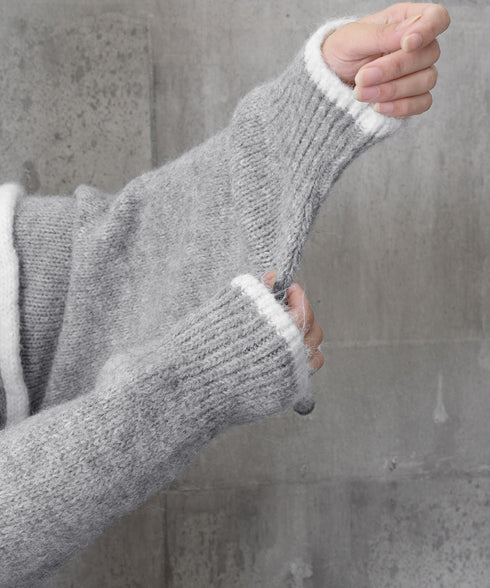 ゆったりニットトップスラウンドネック冬服 レディース 大人カジュアル ニットプルオーバー 体型カバーニットウェア ドロップショルダー 厚手ニットセーター あたたか 24TPS-056