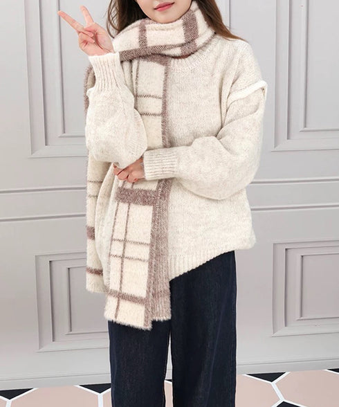 ゆったりニットトップスラウンドネック冬服 レディース 大人カジュアル ニットプルオーバー 体型カバーニットウェア ドロップショルダー 厚手ニットセーター あたたか 24TPS-056