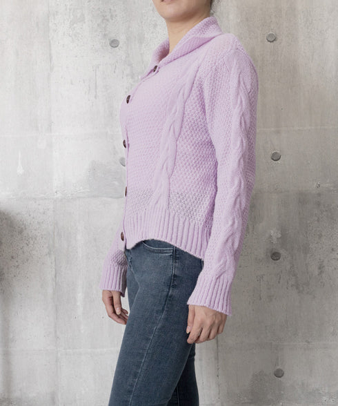 ケーブル編みニットカーディガン ビッグ襟 ニット羽織り レディース おしゃれニットトップス カジュアル 前開きニットウェア 着回し 秋冬服 韓国風 シンプルニット 24TPS-058