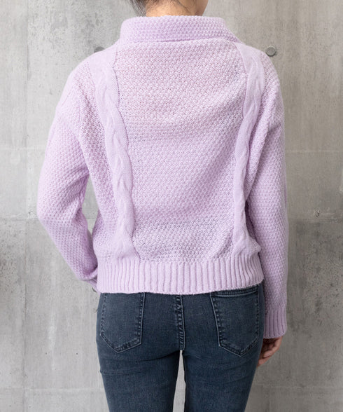 ケーブル編みニットカーディガン ビッグ襟 ニット羽織り レディース おしゃれニットトップス カジュアル 前開きニットウェア 着回し 秋冬服 韓国風 シンプルニット 24TPS-058