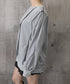 ステッチスウェット ゆったり トレーナー オーバーサイズ 長袖プルオーバー 体型カバー チュニックロンt ラウンドネック春秋服ビッグシルエット カジュアルトップス 24TPS-066