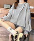 ステッチスウェット ゆったり トレーナー オーバーサイズ 長袖プルオーバー 体型カバー チュニックロンt ラウンドネック春秋服ビッグシルエット カジュアルトップス 24TPS-066