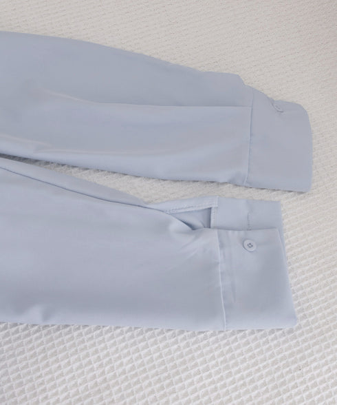 サイドボタンタックシャツブラウス長袖春服 レディース オフィスカジュアル シャツ ウエストシェイプ ブラウス 襟付き 着やせトップス おしゃれ 秋服 30代40代 24TPS-079