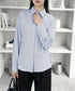 サイドボタンタックシャツブラウス長袖春服 レディース オフィスカジュアル シャツ ウエストシェイプ ブラウス 襟付き 着やせトップス おしゃれ 秋服 30代40代 24TPS-079