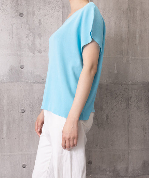 サマーニットトップス ワンショルダー夏服 レディース カジュアル ニットトップス 体型カバー ニットソー シンプル 夏トップス 無地大人カットソー 着回しトップス 24TPS-086