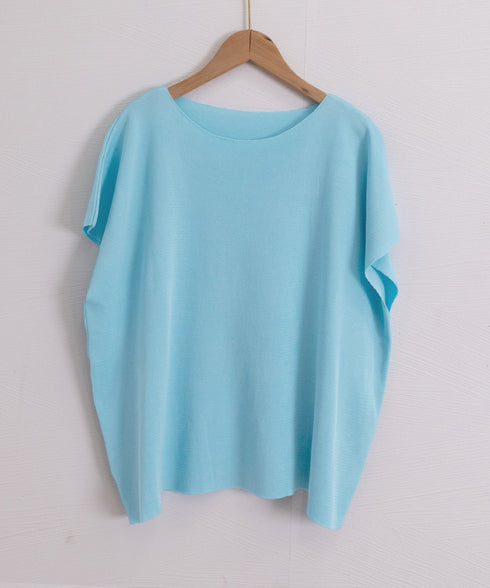 サマーニットトップス ワンショルダー夏服 レディース カジュアル ニットトップス 体型カバー ニットソー シンプル 夏トップス 無地大人カットソー 着回しトップス 24TPS-086