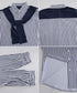 レイヤード風ストライプシャツ胸ポケット服 レディース 切り替え 肩掛け風トップス 体型カバー シャツブラウス 大人カジュアル ブラウス 20代 30代 40代秋服 24TPS-097