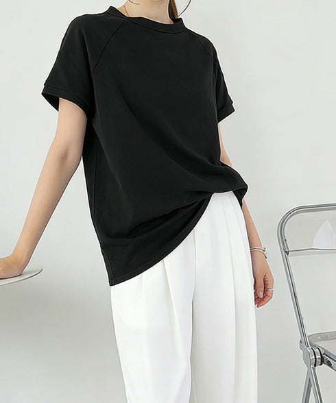 ボーダーTシャツ 半袖チュニックTシャツ 綿混tシャツ クルーネックカットソー プルオーバー着やせ夏トップス おしゃれカジュアル シンプルロングtシャツ ゆったり 2CHENFAN-001