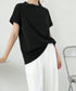 ボーダーTシャツ 半袖チュニックTシャツ 綿混tシャツ クルーネックカットソー プルオーバー着やせ夏トップス おしゃれカジュアル シンプルロングtシャツ ゆったり 2CHENFAN-001