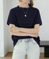 ボーダーTシャツ 半袖チュニックTシャツ 綿混tシャツ クルーネックカットソー プルオーバー着やせ夏トップス おしゃれカジュアル シンプルロングtシャツ ゆったり 2CHENFAN-001