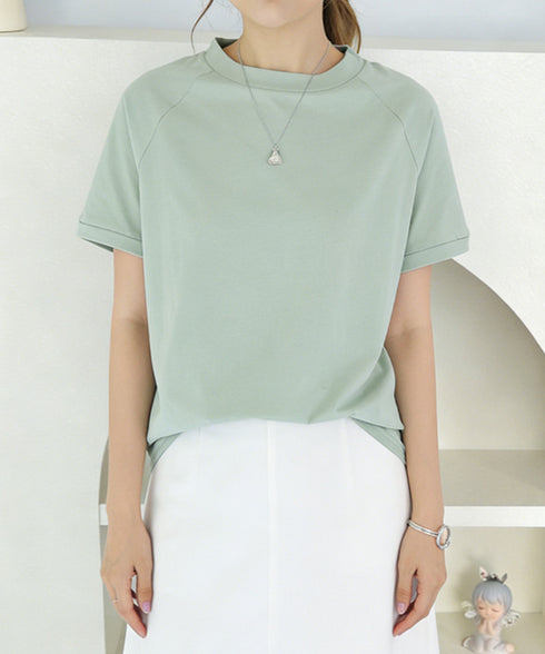ボーダーTシャツ 半袖チュニックTシャツ 綿混tシャツ クルーネックカットソー プルオーバー着やせ夏トップス おしゃれカジュアル シンプルロングtシャツ ゆったり 2CHENFAN-001