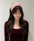 ツイストワイドカチューシャ幅広ヘアバンド 大人可愛い幅広カチューシャ 上品プリーツ髪飾り韓国風ヘアアクセサリー クロスターバン小顔見え シワ加工ヘッドバンド洗顔用 2JUNSHAN-002
