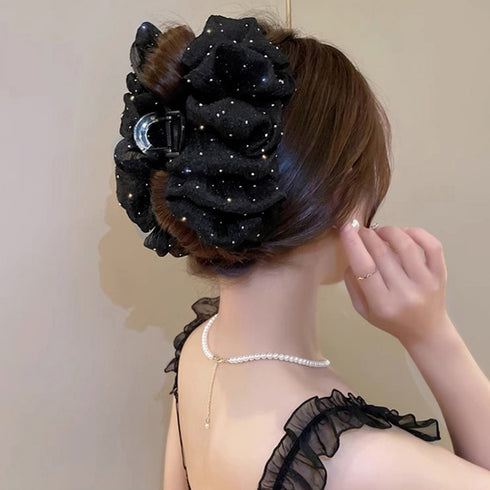 バンスクリップ 大きめ ヘアアクセサリー 韓国ヘアクリップ おしゃれ シュシュバンスクリップ キラキラ ヘアアレンジグッズ まとめ髪 ハーフアップ 夜会巻き髪飾り 2JUSHUI-006