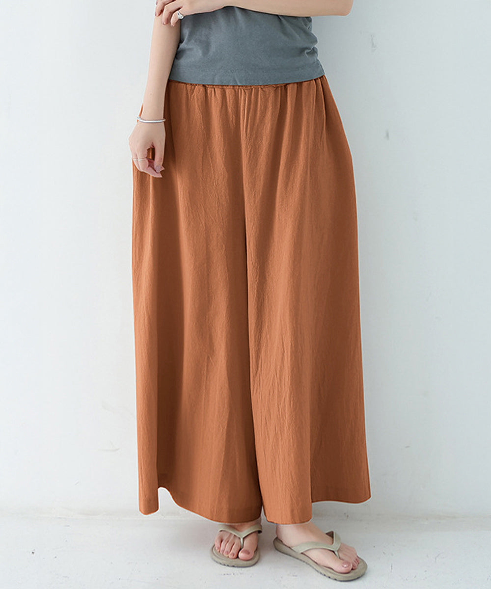 リラックスワイドパンツ キュロットパンツ オレンジ