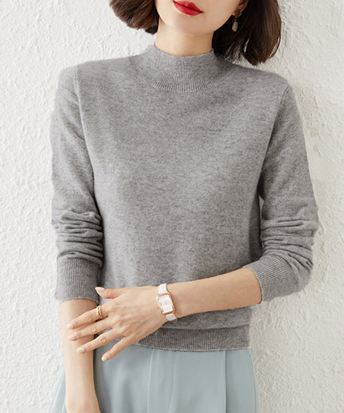 プチハイネックニットトップス レディース 大人可愛い 長袖ニットソー シンプル ニットインナー 秋服 着回しニットウェア きれいめ 無地 ベーシックニット 春秋冬 2XUAN-005
