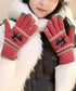 トナカイ柄手袋タッチパネル対応ニット手袋 レディース暖かいジャガード手袋 冷え対策スマホ手袋 鹿柄5本指ニットグローブ通勤通学カップルグローブ秋冬ハンドウォーマー 2YEZHEN-001