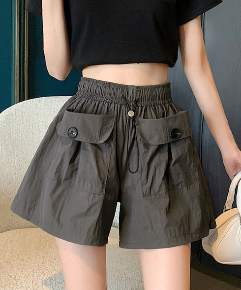 カーゴパンツレディースショートパンツ春夏 ハイウエストキュロットパンツ 涼しい 美脚脚長 イージーパンツ楽ちん おしゃれ カジュアルショーパン 着やせ短パン韓国風 2YIKE-006