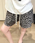 総柄ショートパンツルームウェアパンツ夏用 パジャマズボン 薄手部屋着ボトムスゆったりショーパンチェック柄ハーフパンツ 迷彩柄リラックスパンツ 楽ちんヒョウ柄短パン 2YIKE-013