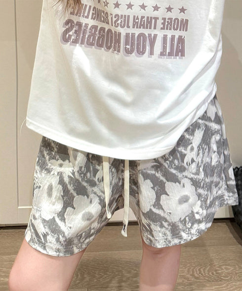 総柄ショートパンツルームウェアパンツ夏用 パジャマズボン 薄手部屋着ボトムスゆったりショーパンチェック柄ハーフパンツ 迷彩柄リラックスパンツ 楽ちんヒョウ柄短パン 2YIKE-013