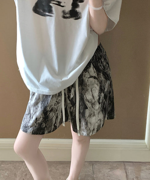 総柄ショートパンツルームウェアパンツ夏用 パジャマズボン 薄手部屋着ボトムスゆったりショーパンチェック柄ハーフパンツ 迷彩柄リラックスパンツ 楽ちんヒョウ柄短パン 2YIKE-013