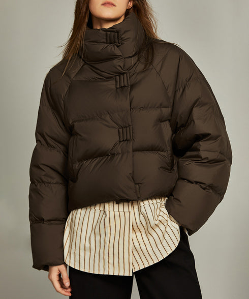 ダウンジャケット エコダウンブルゾン中綿 ショート丈冬アウター レディース 暖かい中綿ジャケット スナップボタン キルティングフェイクダウンコート 防風防寒着保温 2YIMENG-001