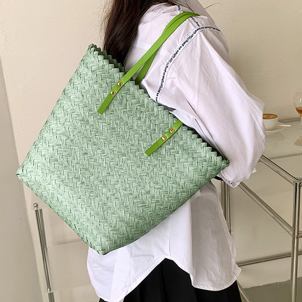かごバッグ 夏 レディース トートバッグ ミントグリーン