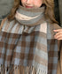 チェック柄マフラーレディース大判ストール 暖かいカシミヤ風マフラー リバーシブルフリンジマフラー大人可愛い ストライプ柄ひざ掛け秋冬肩掛け ネックウォーマー韓国風 2YUEQIAO-003