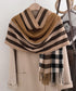 チェック柄マフラーレディース大判ストール 暖かいカシミヤ風マフラー リバーシブルフリンジマフラー大人可愛い ストライプ柄ひざ掛け秋冬肩掛け ネックウォーマー韓国風 2YUEQIAO-003