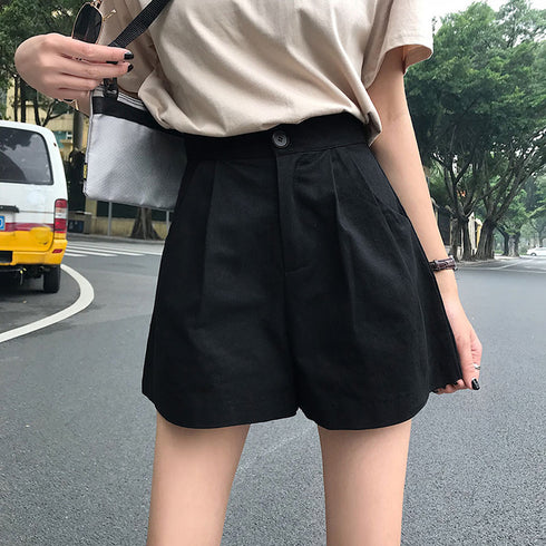 ハイウエスト ショートパンツ レディース Aライン 無地 ショーパン 短パン 韓国ファッション 美脚脚長 ホットパンツ ベーシック着やせパンツ 20代30代40代 2YUEYH-005