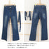 セミフレアデニムパンツ レディース 美脚 ベルト付き ストレッチパンツ ハイウエスト デニムスキニー 韓国風 フィット感 着やせ脚長 カジュアル ジーンズ レトロ 2AMIY-004