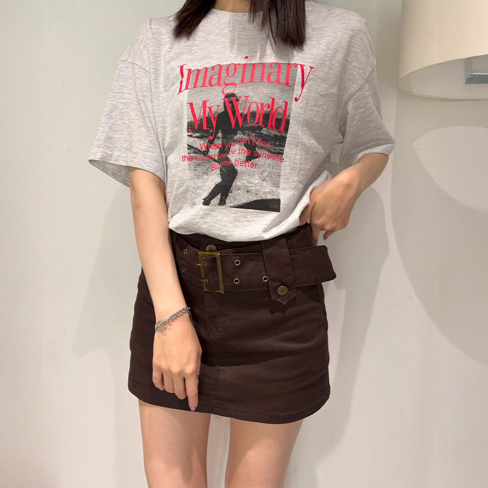 キュロットデニムスカート ハイウエスト