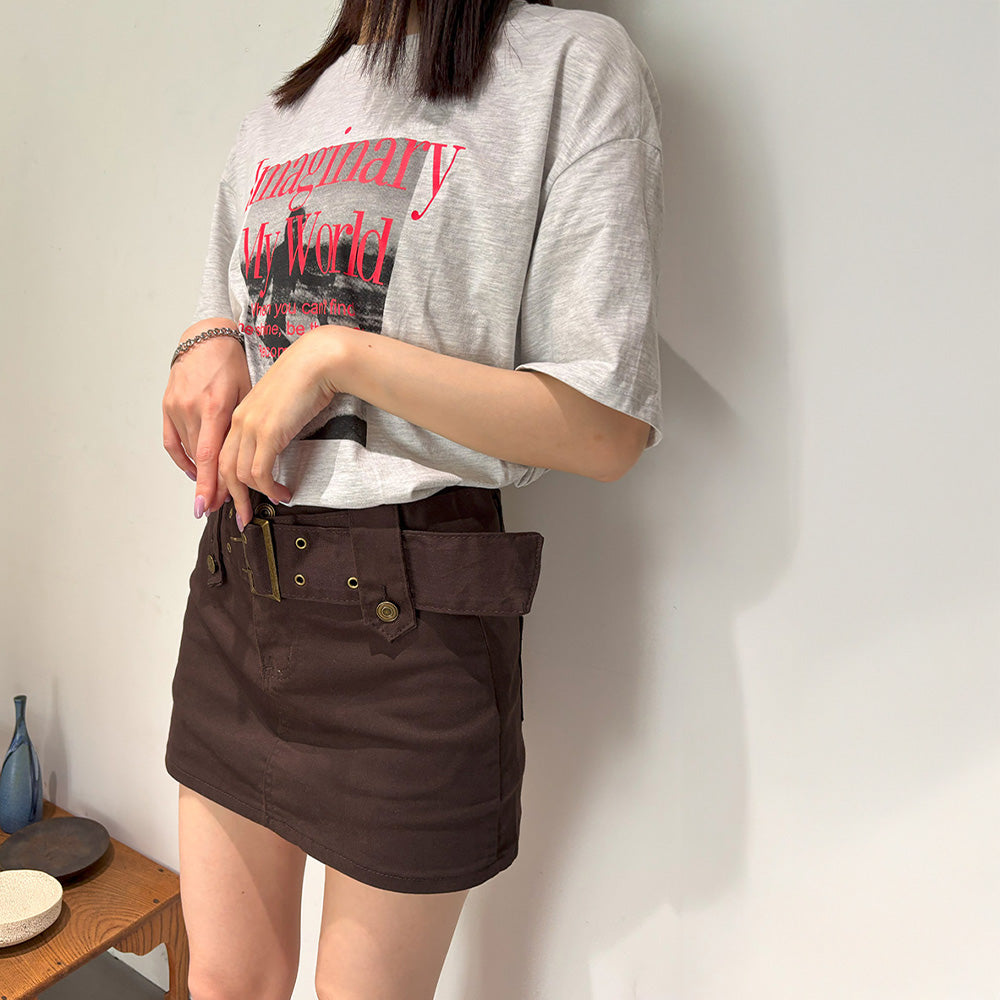 キュロットデニムスカート ハイウエスト