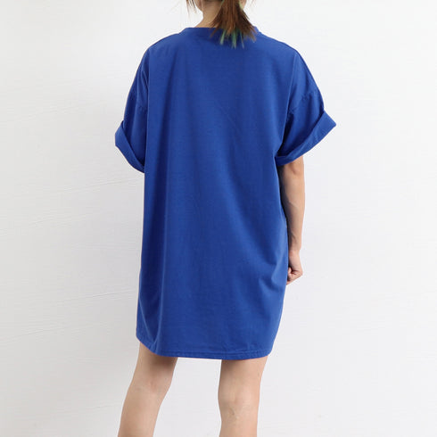 ロングtシャツ レディースビッグtシャツ シンプル チュニックロンT 半袖 カジュアル クルーネックカットソー 無地 ゆったりプルオーバー 体型カバーおしゃれ夏服 2AMIY-008