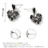ハートピアス 韓国風 レディース黒ピアス ハートフレームピアス 結婚式 アクセサリー 耳飾り 輝くラインストーン キラキラピアス可愛い 大人上品ピアス カジュアル 2BOYU-001