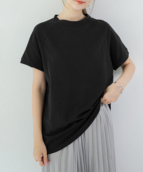 ボーダーTシャツ 半袖チュニックTシャツ 綿混tシャツ クルーネックカットソー プルオーバー着やせ夏トップス おしゃれカジュアル シンプルロングtシャツ ゆったり 2CHENFAN-001