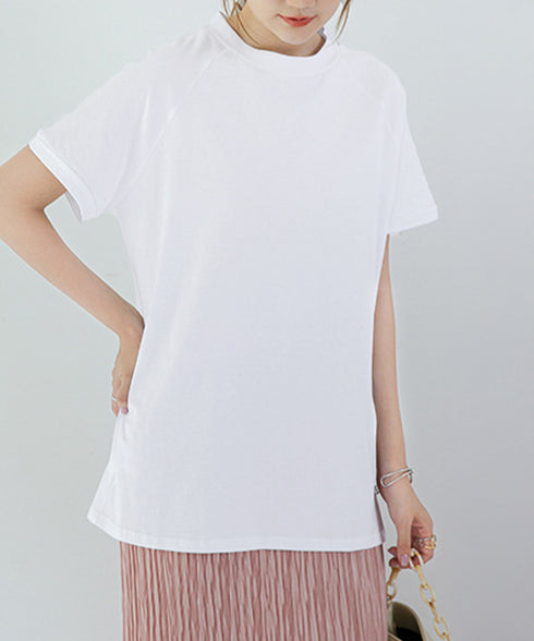 ボーダーTシャツ 半袖チュニックTシャツ 綿混tシャツ クルーネックカットソー プルオーバー着やせ夏トップス おしゃれカジュアル シンプルロングtシャツ ゆったり 2CHENFAN-001