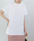 ボーダーTシャツ 半袖チュニックTシャツ 綿混tシャツ クルーネックカットソー プルオーバー着やせ夏トップス おしゃれカジュアル シンプルロングtシャツ ゆったり 2CHENFAN-001