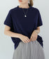 ボーダーTシャツ 半袖チュニックTシャツ 綿混tシャツ クルーネックカットソー プルオーバー着やせ夏トップス おしゃれカジュアル シンプルロングtシャツ ゆったり 2CHENFAN-001