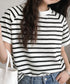 ボーダーTシャツ 半袖チュニックTシャツ 綿混tシャツ クルーネックカットソー プルオーバー着やせ夏トップス おしゃれカジュアル シンプルロングtシャツ ゆったり 2CHENFAN-001