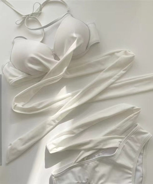 セクシービキニ ホルターネック水着韓国風 フロントクロス ビキニ2点セット ハイウエスト水着 クロスバンドゥ バスト盛れる水着スイムウェア海水浴 お洒落くびれ水着 2CHENGJ-001