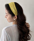 プリーツワイドカチューシャ幅広ヘアバンド 韓国風ボリュームカチューシャ小顔見え 大人可愛い人気髪飾り ヘアアレンジ小物 ターバン風カチューシャ きれいめヘアアクセ 2CL-001